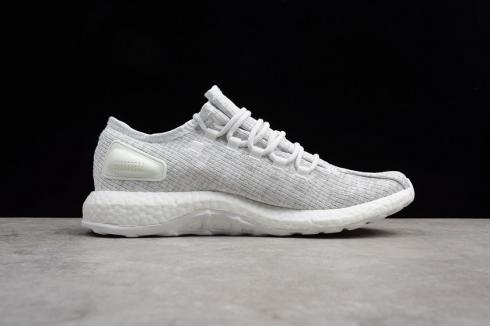 Sepatu Lari Adidas PureBoost Putih Abu-abu Hijau S81991