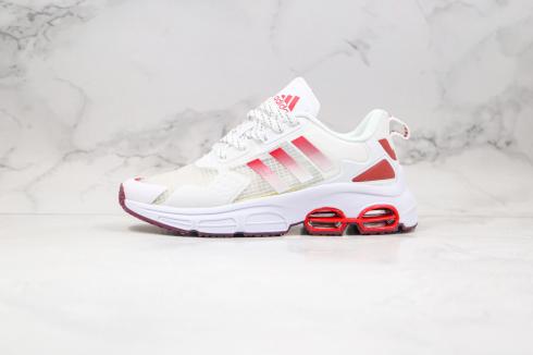 Adidas QUADCUBE Cloud White Hi-Res Red Running Shoes FG7175