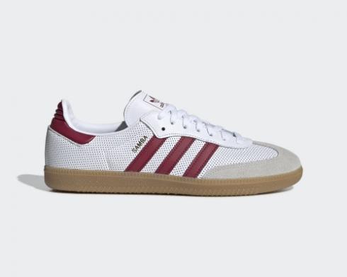 Adidas Samba OG Cloud White Collegiate Burgundy Grey One BD7528