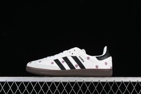 Adidas Samba OG Cloud White Embroidered Floral Core Black Gum IF4398