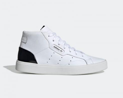 Adidas Sleek Mid Cloud White Core Черные туфли EF0701