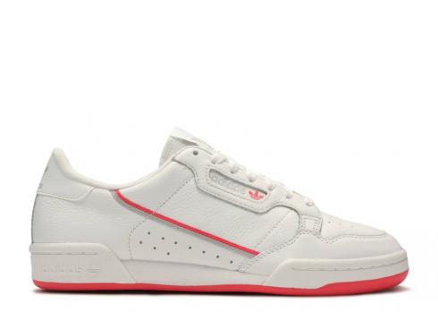 Adidas Womens Continental 80 White Shock Red Footwear Šedá EE3906