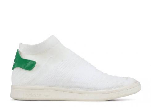 Adidas Womens Stan Smith Sock Primeknit White Green Footwear BY9252