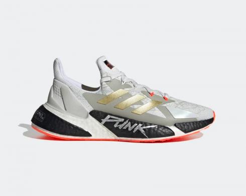 Cyberpunk 2077 x Adidas X9000L4 Kristal Putih Emas Metalik Solar Merah FY3143