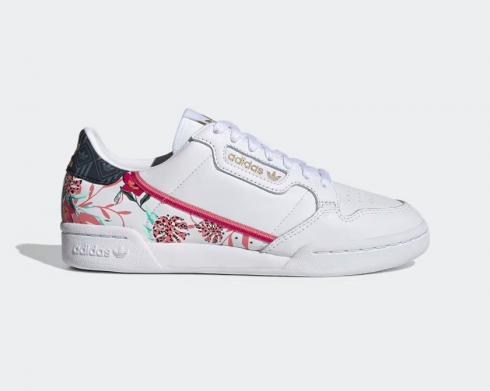 HER Studio London x Adidas Continental 80 Floral Cloud Branco Ouro Metálico Hazy Rose FY5096