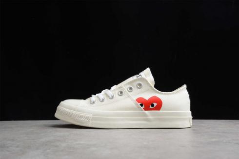 Comme des Garçons PLAY x Converse Taylor All Star 70 White 1CL878 - Star Player 7 - MultiscaleconsultingShops