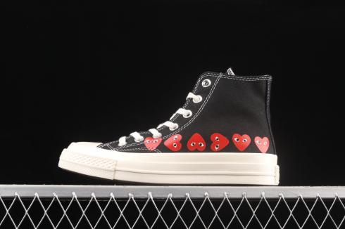 RvceShops - CLOT for Converse First String Chang Pao Collection - Comme des Garcons PLAY x Chuck Taylor All Star 70 Hi Black 162971C