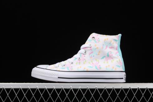 Converse All Star Unicorn White High Colorful Horse Print 669816C