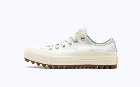 Converse CTAS Lift Ripple Ox Pure Platinum Egret Gum Shoes