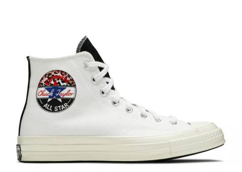 Converse Chuck 70 Hi Logo Play White Rush Blue University Red 166747C