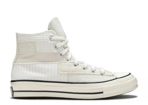 Converse Chuck 70 Hi Mono Patchwork Antique White Egret Black Cream 167139C