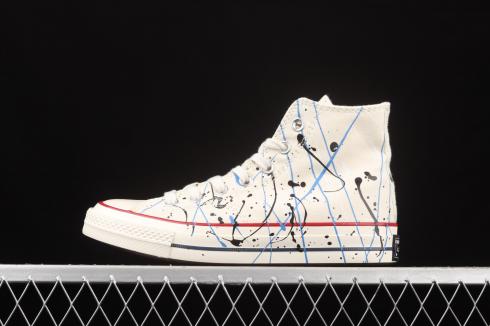Converse Chuck Taylor All Star 70 High Paint Splatter Egret Digital Blue 170802C