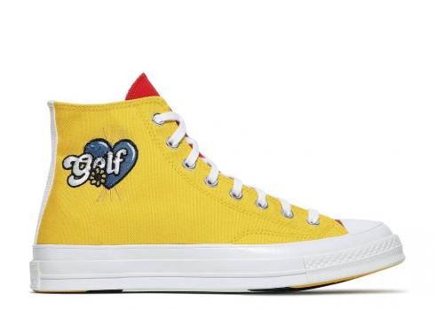 Converse Golf Wang X Chuck 70 High Tripanel Azul Vermelho Amarelo 169910C