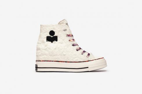 Converse Wmns Chuck 70 Wedge Hi A10222C Vanilla Black White Red
