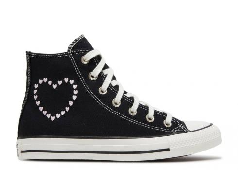 Converse Dámské Chuck Taylor All Star High Embroidered Hearts Black Vintage White A01602F