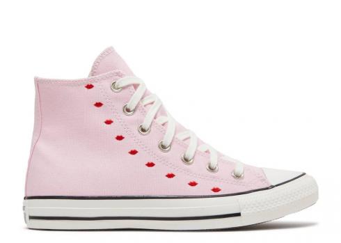 Converse Womens Chuck Taylor All Star High Embroidered Hearts Cherry Blossom White A01603F