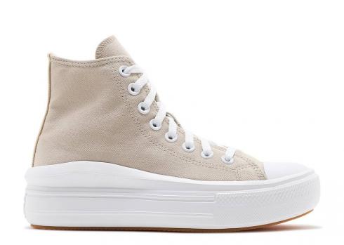 Converse Womens Chuck Taylor All Star Move High Mono Pastels Farro Sesame White 571866C