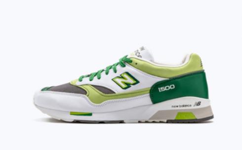 New Balance M1500 White Green Line Athletic Shoes