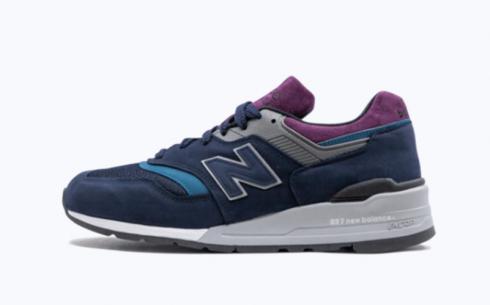 Sepatu Atletik New Balance M997 Navy Ungu Abu-abu