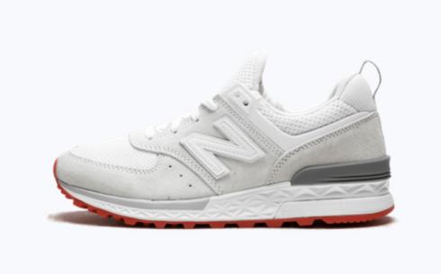 รองเท้า New Balance Ws574 สีขาวแดง