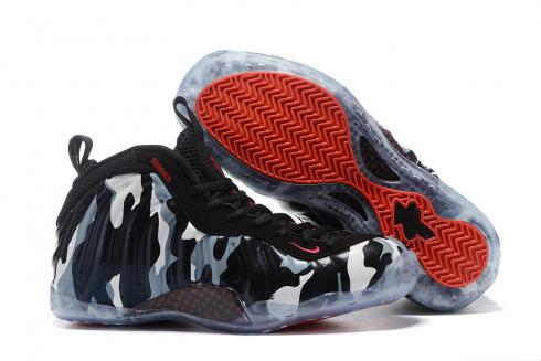 Nike Air Foamposite One PRM Negro Rojo Gris Blanco Fighter Jet Hombres Zapatos 575420-001