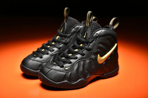 Sepatu Anak Nike Air Foamposite Pro Hitam Emas Baru