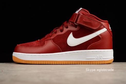 Remise Nike Air Force 1 AF1 High Rouge Blanc Chaussures de Sport 215123-608