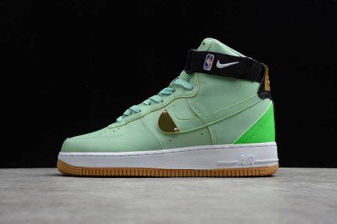 NBA x Nike Force 1 Yüksek Yeşil Sakız Beyaz Metalik Altın CT2306-300,ayakkabı,spor ayakkabı