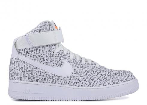 Nike Air Force 1 High 07 Lv8 Just Do It Bianche Nere AQ9648-100
