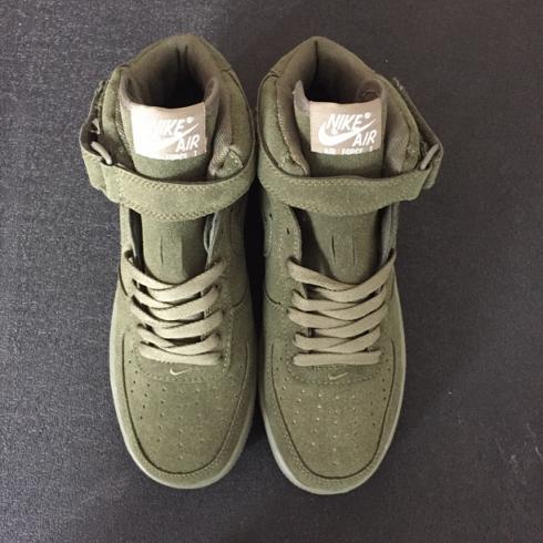 Nike Air Force I 1 High Cut Sapatos unissex Light Camo Green All Hot