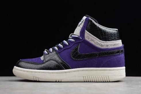 Nike Court Force HI Stussy Varsity Purple Dark Obsidian Sail 312270 542 Dijual