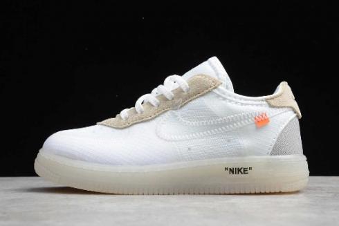 2019 Kids Nike Air Force 1 Low Off White BV0853 100 Til salg