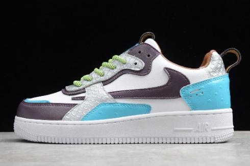 2019 Nike Air Force 1 AC Wit Pauw Blauw Paars 630939 208