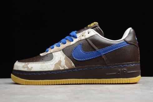 2019 Nike Air Force 1 Inside Out Barok Brun Varsity Royal Sail 313318 241