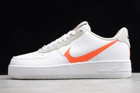 Nike Air Force 1'07 LV8 Orange Swoosh White Orange CD0888 100 2020 года