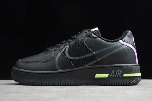 Nike Air Force 1 React Anthracite Violet Star Barely Volt CD4366 001 2020 года