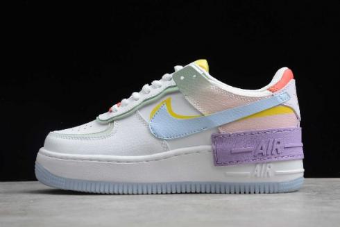 2020 Nike Air Force 1 Shadow Wit Hydrogen Blauw Paars CW2630-141