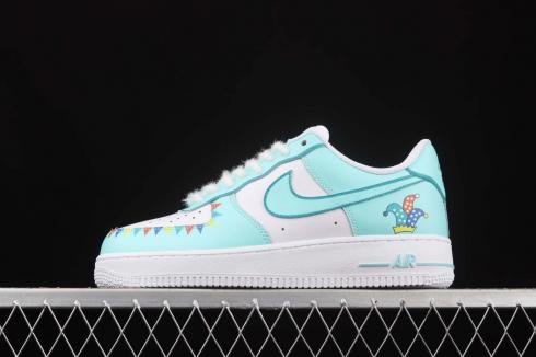 2021 Nike Air  Force 1 07 Low White Green Clown Multi Color CW2288-146