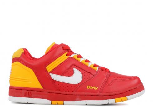 Air Force 2 Low Dirty New White Del Sol Red 305602-611