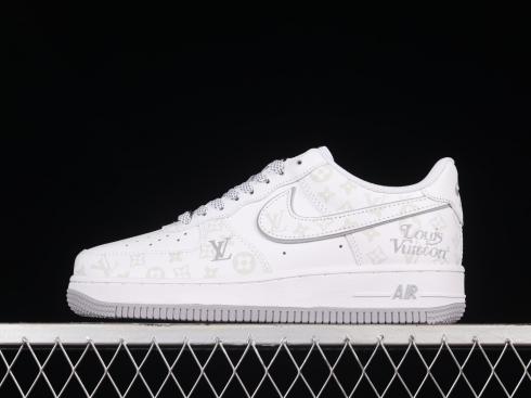 LV x Nike Air Force 1 07 Low White Light Grey Silver DR9868-200