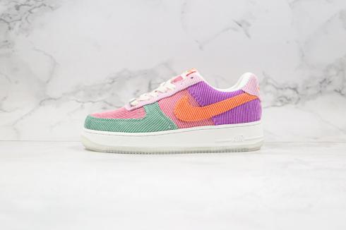 Nike Aie Force 1 低粉紅色紫橙色跑鞋 AO9296-009