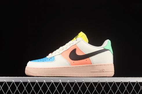 Nike Air Force 1 07 Black Bright Mango Orange Blue DJ5933-100