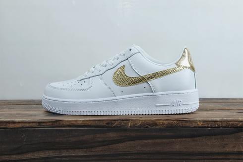 Nike Air Force 1'07 Cr7 Golden Patchwork Blanc Or Métallique AQ0666-100