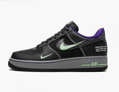 Nike Air Force 1'07 LV8 Low Future Swoosh Black Grey Green Racer Blue CT1621-001