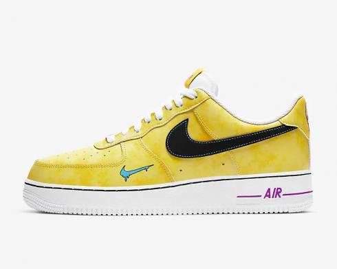 Nike Air Force 1 07 LV8 Peace Love and Basketball Speed Amarelo Laser Azul Branco Preto DC1416-700