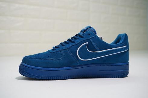 Nike Air Force 1'07 LV8 麂皮藍色休閒鞋 AA1117-400