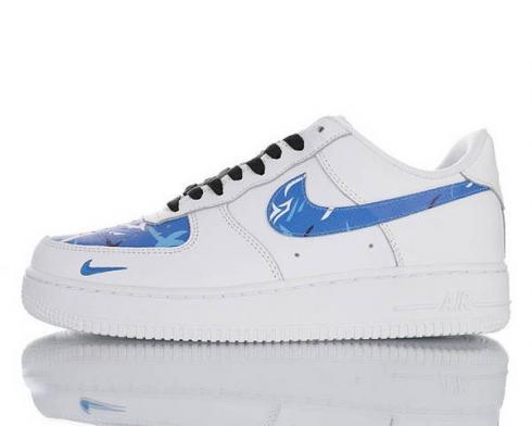 Nike Air Force 1'07 LV8 รองเท้าวิ่งบุรุษสีขาวสีน้ำเงิน 315155-116