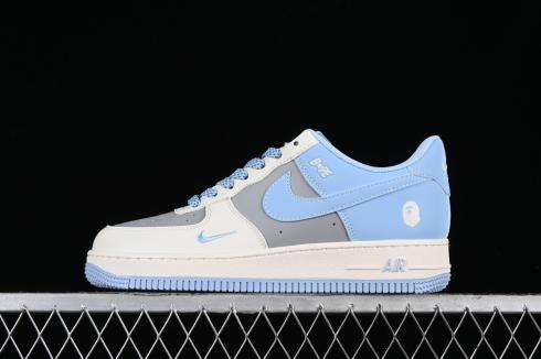 Nike Air Force 1 07 Low Bape Blue Grey Off White BB9599-204