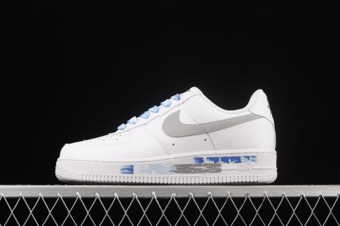 Nike Air Force 1 07 Low LX สีขาวสีน้ำเงินสีเทา 314192-117