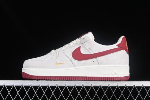 Nike Air Force 1 07 Low Suede Grey Red Gold KK5626-220